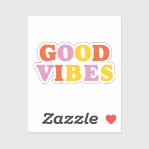 good vibes colourful modern letter positive sticke