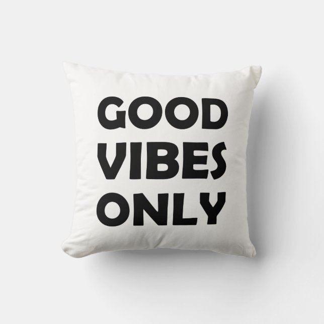 Good Vibes Daily | Uplifting Message Throw Pillow (Front)