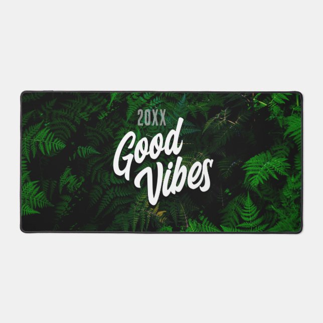 Good Vibes Green Nature Desk Mat (Front)
