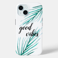 Good vibes Green Palm tree leaves