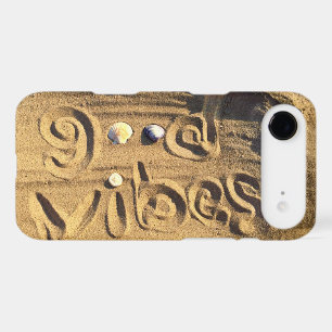 Good Vibes Hand Drawn Quote In Beach Sand Photo