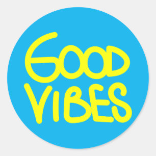 Good Vibes Handwriting (Choose Your Own Colour) Classic Round Sticker