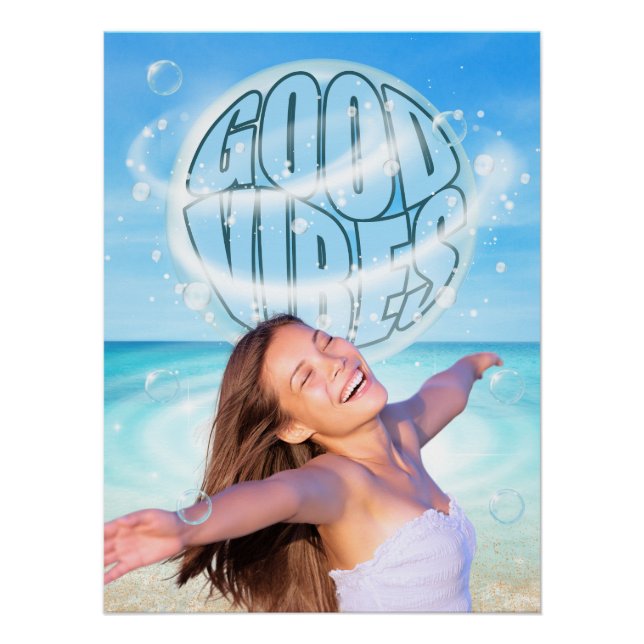 Good Vibes Inspirational Beach Poster (Front)