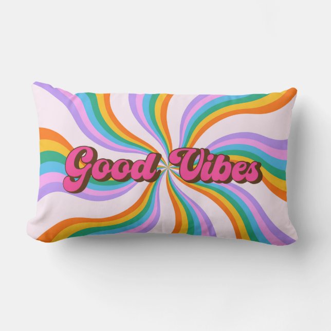 Good Vibes Lumbar Pillow (Front)