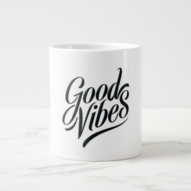 Good Vibes Mug - Modern Calligraphy Style (Front)