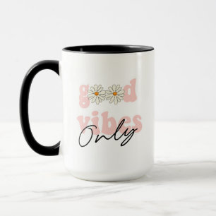 Good Vibes Only 70's Hippie Slogan Mug