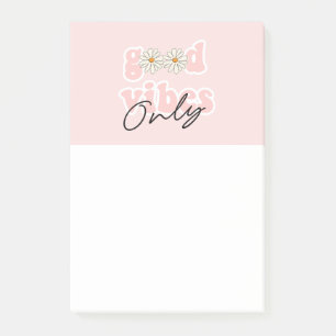 Good Vibes Only 70's Hippie Slogan Post-it Notes