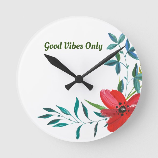 Good Vibes Only Acrylic  Round Clock (Front)