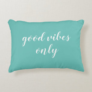 Good Vibes Only Beach Turquoise Accent Pillow