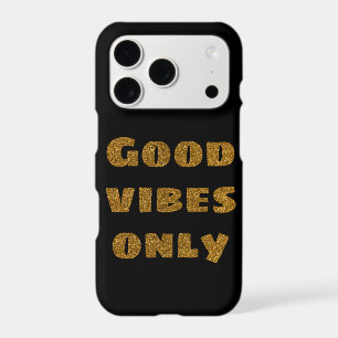 Good Vibes Only Black and Golden Glitter