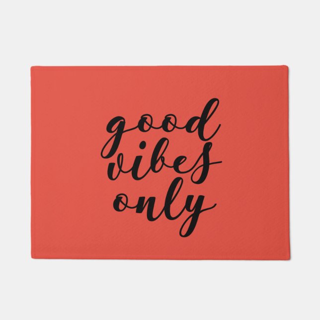 Good vibes only black font doormat (Front)