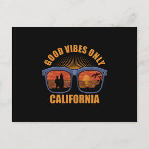 Good Vibes Only California Surfing Surf Postcard