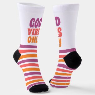 Good Vibes Only Colourful Fun Socks