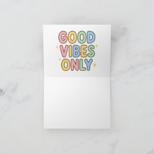 Good Vibes Only Cute Pastel Design Thank You Card