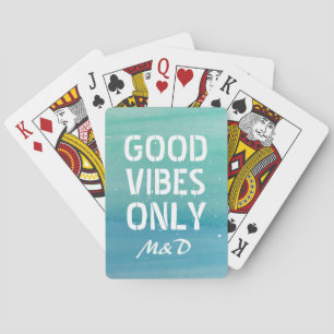 Good Vibes Only monogrammed playing cards