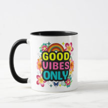 Good Vibes Only Mug - Colourful Rainbow Coffee mug