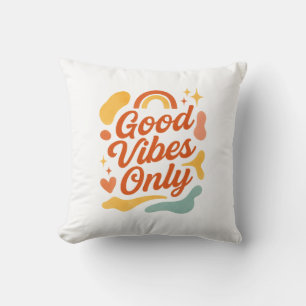 Good Vibes Only Pillow Colourful Inspirational
