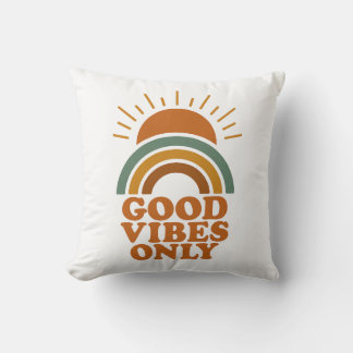 Good Vibes Only Pillow – Positive Quote Home Decor