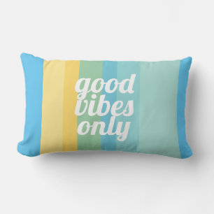 good vibes only quote pillow modern stripes