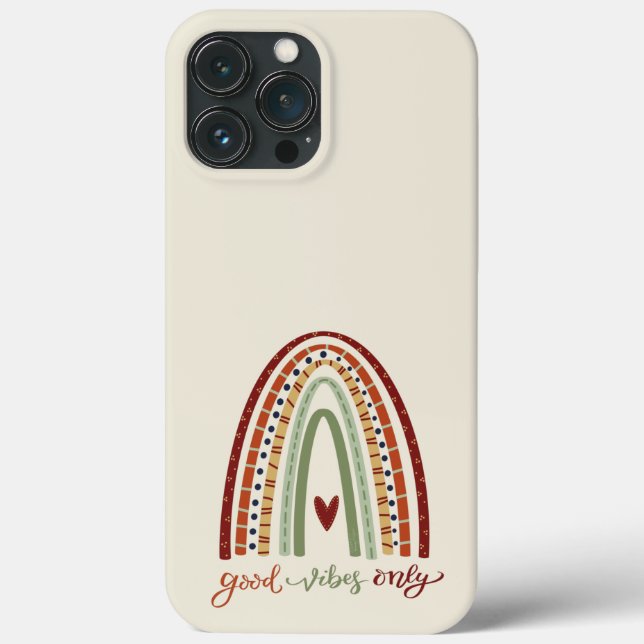 Good Vibes Only Quote Rainbow Fun Inspirivity Case-Mate iPhone Case (Back)