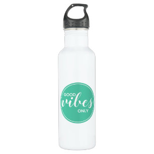Good Vibes Only Quote Typography Green 710 Ml Water Bottle