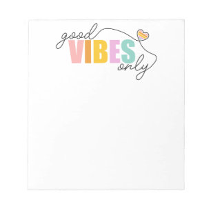 Good Vibes Only Rainbow Heart Notepad