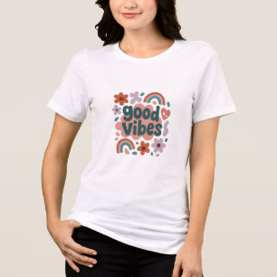 Good Vibes Only Rainbow Sticker Tri-Blend Shirt