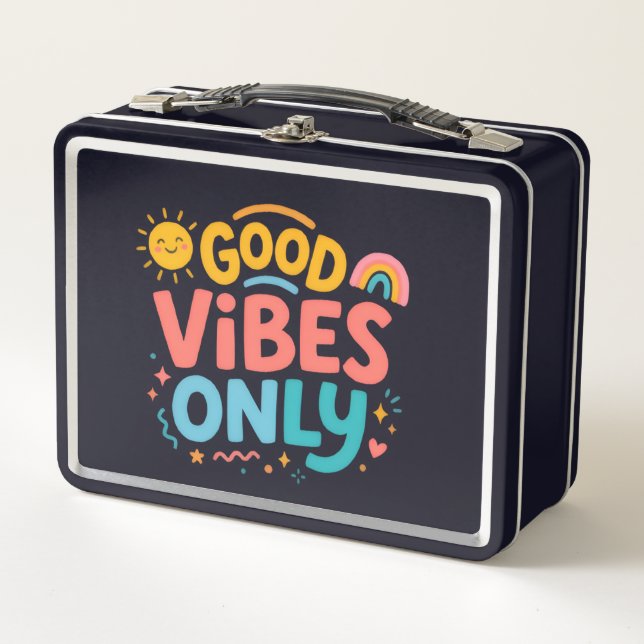 Good vibes only Retro colorful Lunch Box (Front)