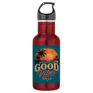 Good Vibes Only Retro Sunset Design 532 Ml Water Bottle