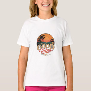 Good Vibes Only Retro Sunset Design T-Shirt