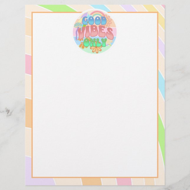 Good Vibes Only | Retro Vintage  Letterhead (Front)