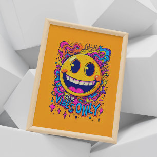 Good Vibes Only Retro Wall Art Poster