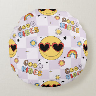 Good Vibes Only Round Pillow