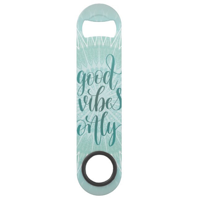 Good Vibes Only sea foam Green Bar Key (Front)