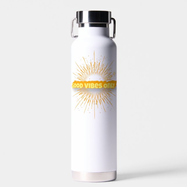 Good Vibes Only – Sunny Motivational Water Bottle (Front)