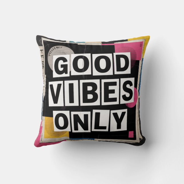 Good Vibes Only Throw Pillow (Back)