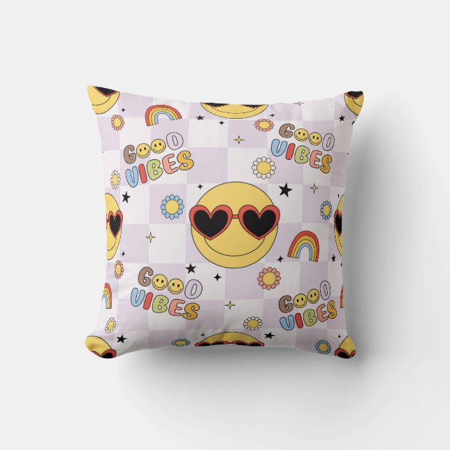Good Vibes Only Throw Pillow (Front)