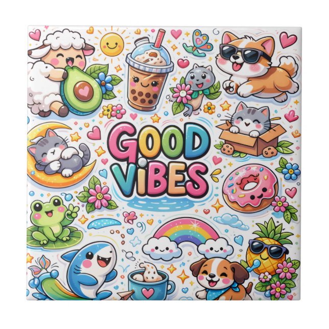Good Vibes Only  Tile (Front)