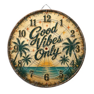 Good Vibes Only Tropical Beach Dartboard