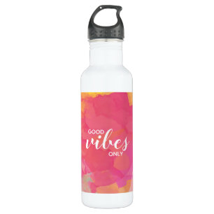 Good Vibes Only Typography Watercolor Abstract 710 Ml Water Bottle
