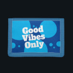 Good vibes only vibrant blue custom quote trifold wallet<br><div class="desc">Good vibes only vibrant blue custom quote Trifold Wallet. Fun personalized gift ideas for kids and adults.</div>