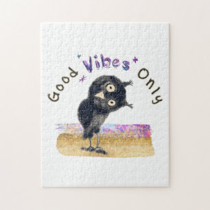 Good Vibes Only with Curious Owl Jigsaw Puzzle