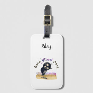 Good Vibes Only with Curious Owl Luggage Tag