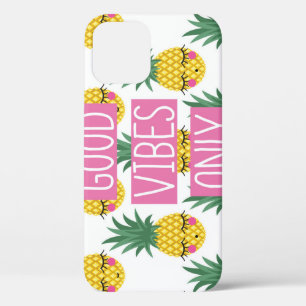 Good Vibes Pineapples Summer Pattern iPhone 12 Case