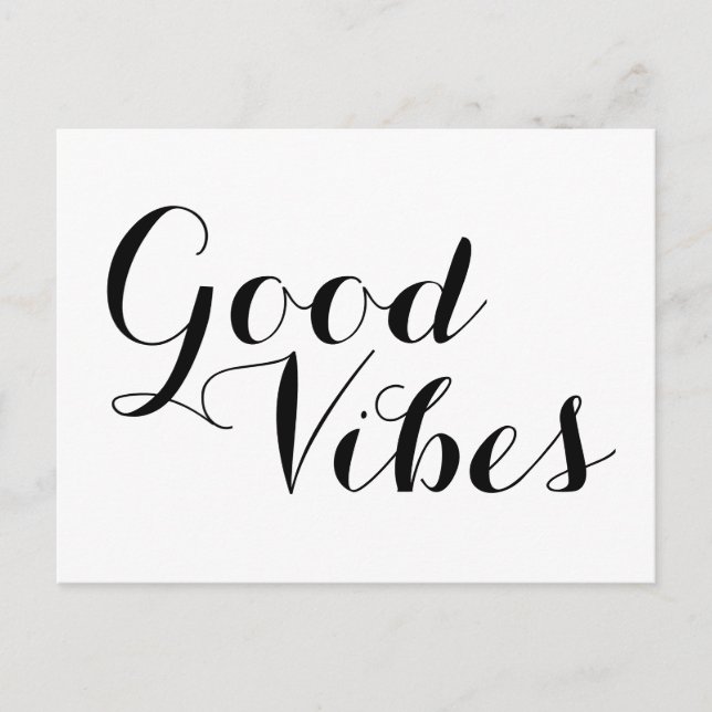 Good Vibes Positive Message Motivational Quote Postcard (Front)