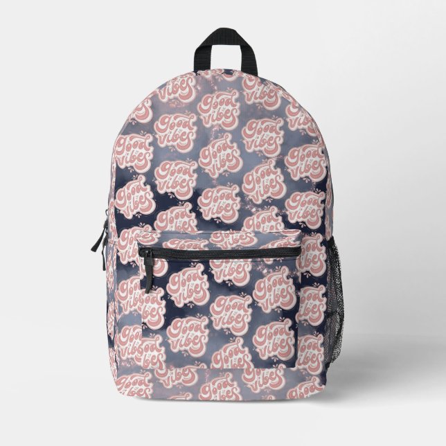 Good Vibes Printed Backpack (Front)
