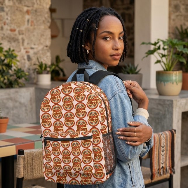 Good Vibes Printed Backpack (Creator Uploaded)