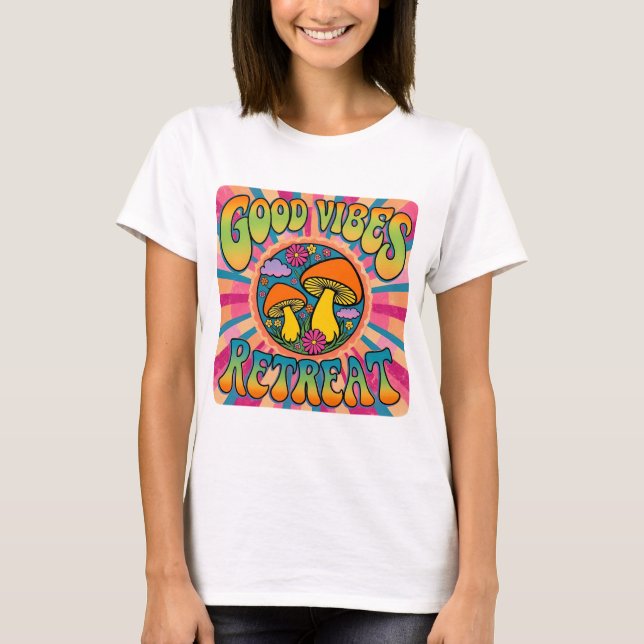 Good vibes retreat mushroom T-Shirt (Front)