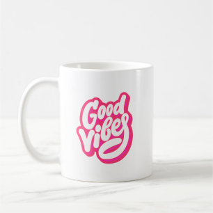 Good Vibes Retro Typography Coffee Mug