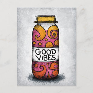 Good Vibes Spice Jar Postcard